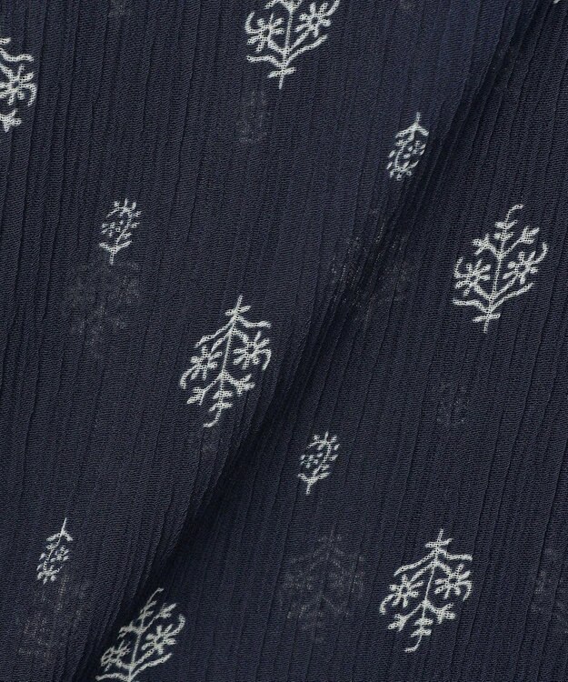 23区 【SLOW/一部店舗限定】クレープ フラワープリント ワンピース ネイビー系5