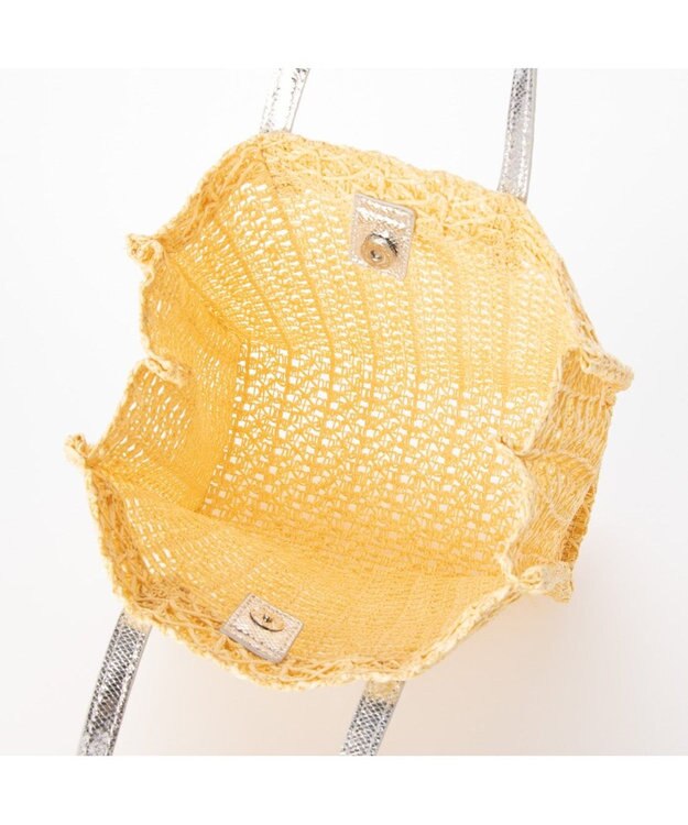 UNBILLION カシュカシュ cachecache / 透かし編みスクエアトートバッグ シルバー