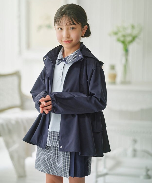 組曲 KIDS 【150-170㎝】 チェックプリーツ キュロット サックスブルー