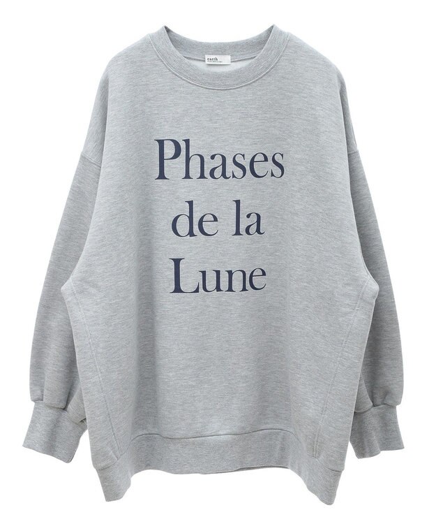 earth music&ecology Ｐｈａｓｅｓ　ｄｅ　ｌａ　Ｌｕｎｅルーズスウェット Gray Mixture