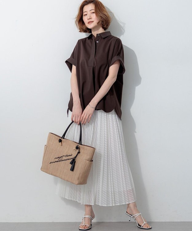 23区 レース プリーツスカート オフ系