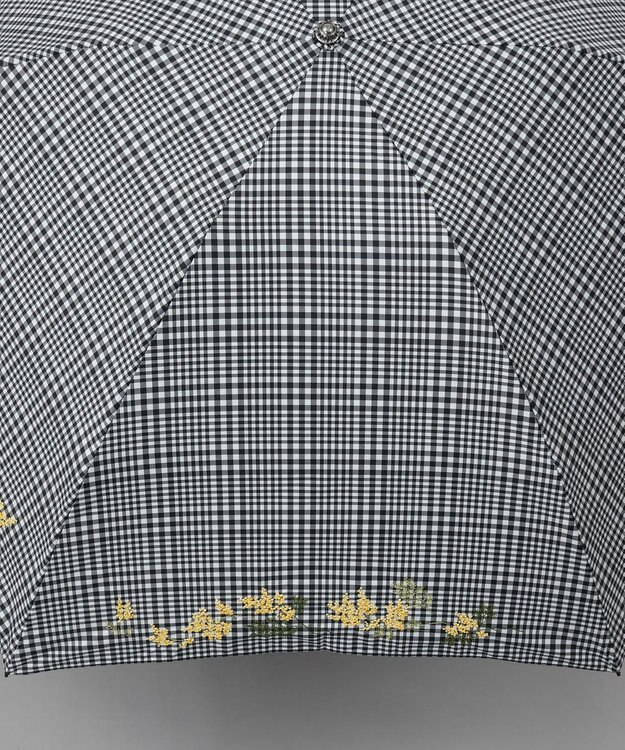 AURORA JILL STUART（ジル スチュアート）ミモザ刺しゅう晴雨兼用傘(折りたたみ傘) ブラック