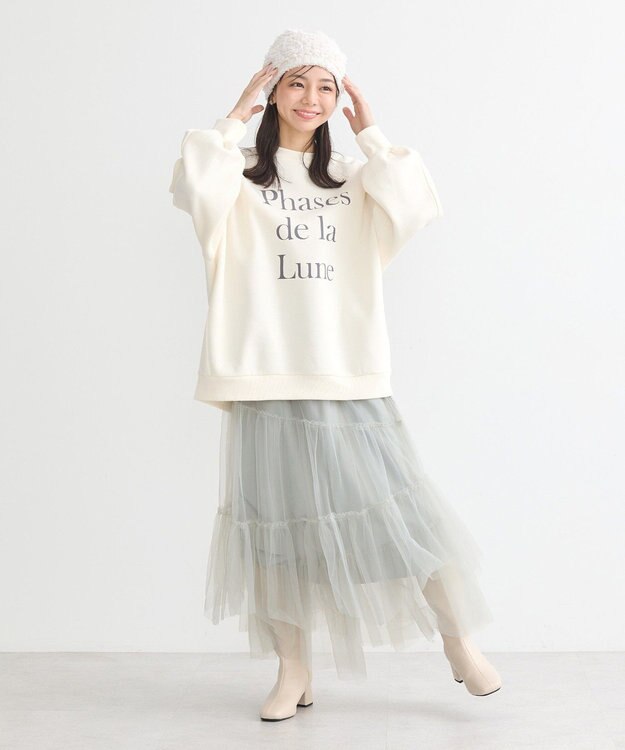 earth music&ecology Ｐｈａｓｅｓ　ｄｅ　ｌａ　Ｌｕｎｅルーズスウェット Ivory