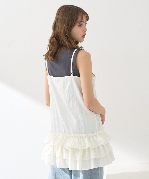 earth music&ecology 裾フリルキャミワンピース Off White