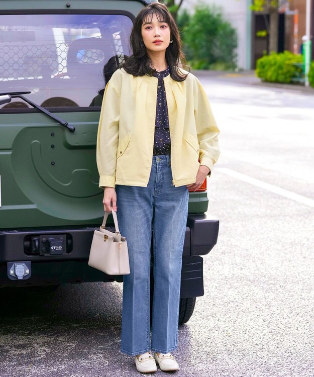 ANY SIS センタープレスセミフレア デニム インディゴ