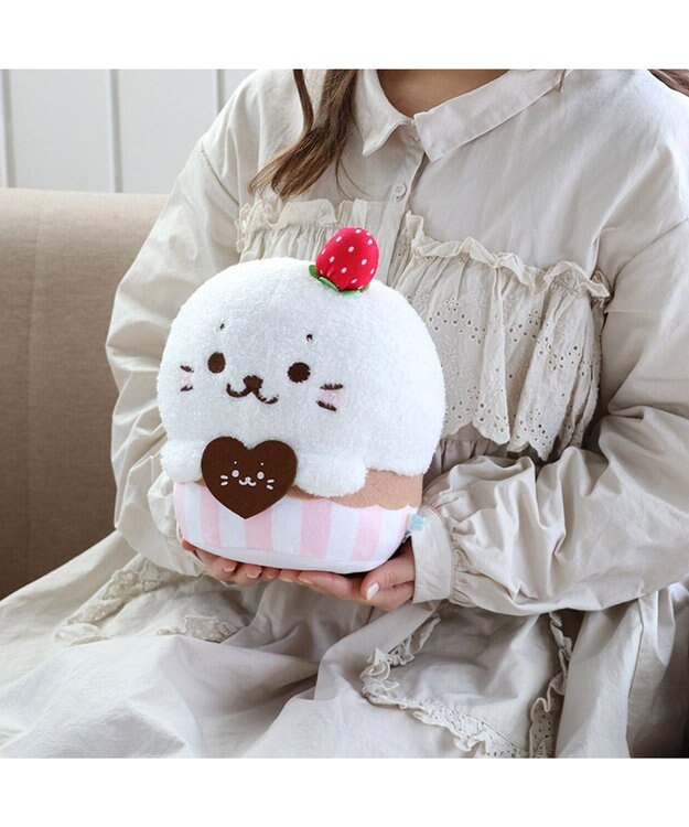 Mother garden しろたん カップケーキ マスコット 20cm お座りぬいぐるみ 白～オフホワイト