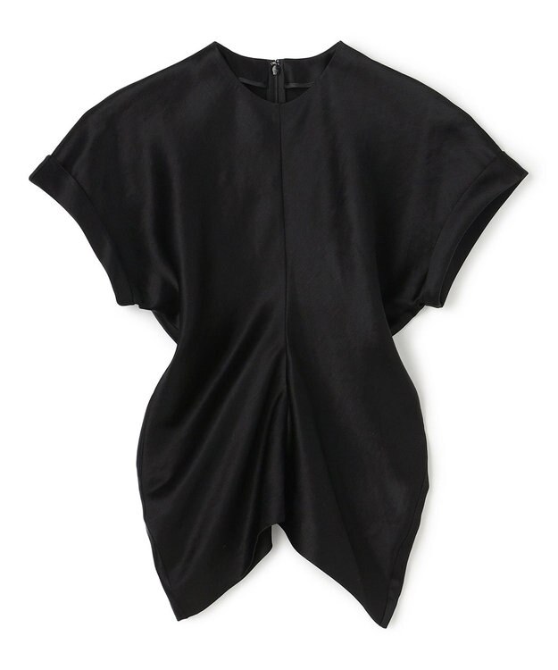 BEIGE， CYANO / サテン ドレープブラウス Black