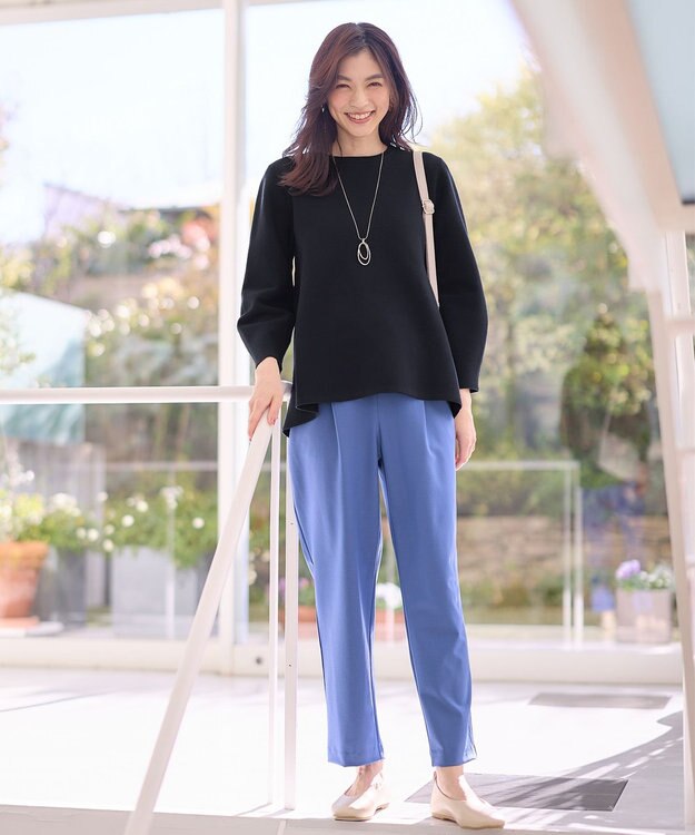 ANY ミラノリブチュニック丈ニット ネイビー