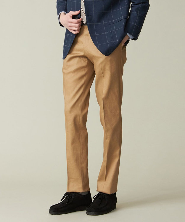 J.PRESS MEN 【ウォッシャブル可】コンフォートストレッチリネン スラックス ベージュ系