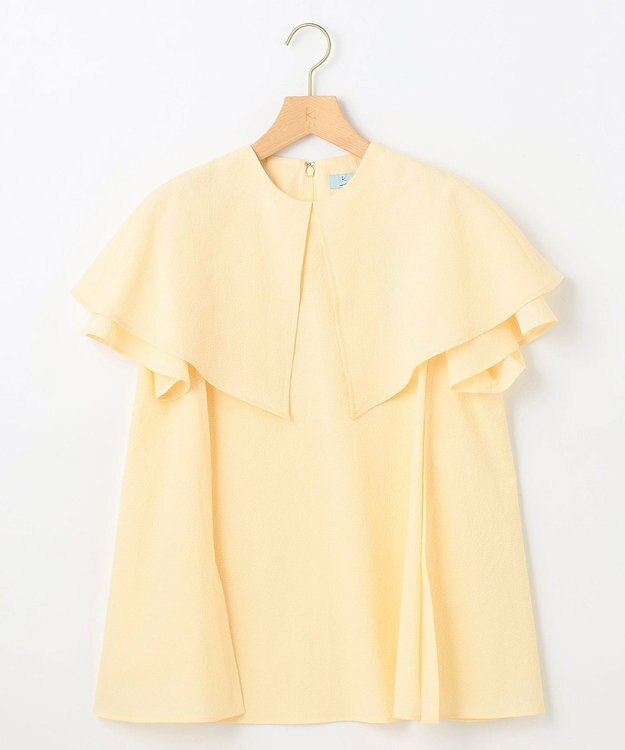 組曲 L サッカーストレッチ 襟付きブラウス シェルイエロー系