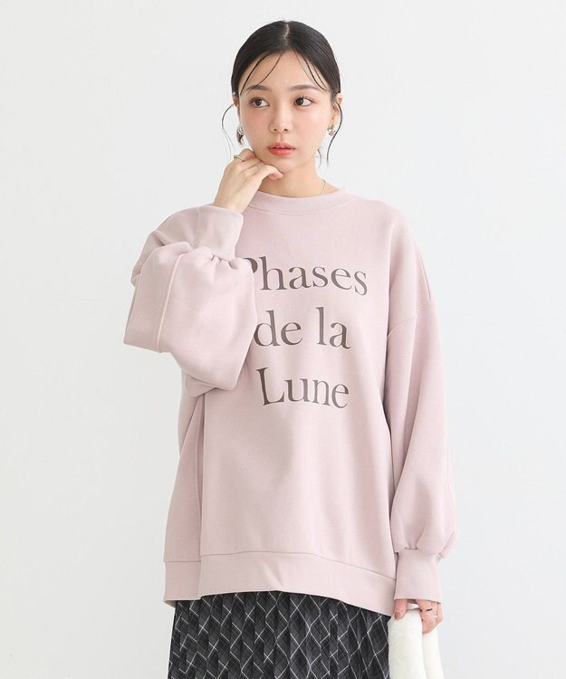 earth music&ecology Ｐｈａｓｅｓ　ｄｅ　ｌａ　Ｌｕｎｅルーズスウェット Pink