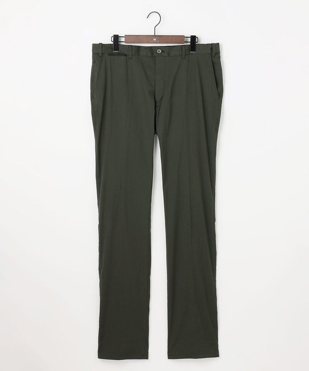 JOSEPH ABBOUD 【キングサイズ・ウエストも伸びる夏パンツ!/ストレッチ/軽量/Eco撥水/オーガニックコットン使用】マイクロピケストレッチ パンツ ダークグリーン系