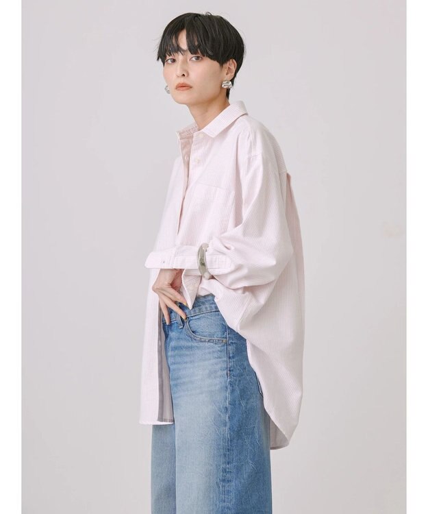 AMERICAN HOLIC Ｄａｉｌｙ！　ＵＶカットオックスシャツ Stripe Pink