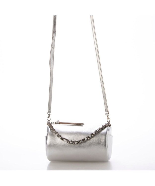 UNBILLION ペルケ perche / カラーチェーン筒形2wayショルダー シルバー
