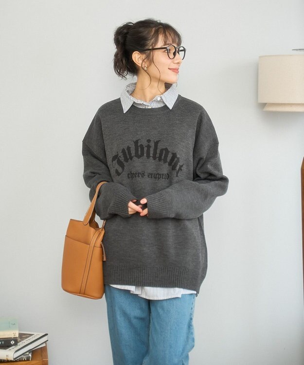 WEGO 【新色追加/ユニセックス着用ITEM/SMLサイズ展開】ジャガードグラフィックプルオーバー（LS） 柄10