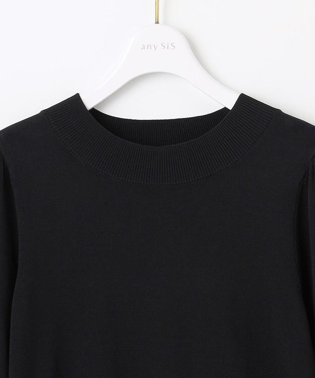 ANY SIS 【2SET】チェック ジャンパースカート× ニット ブラック系3