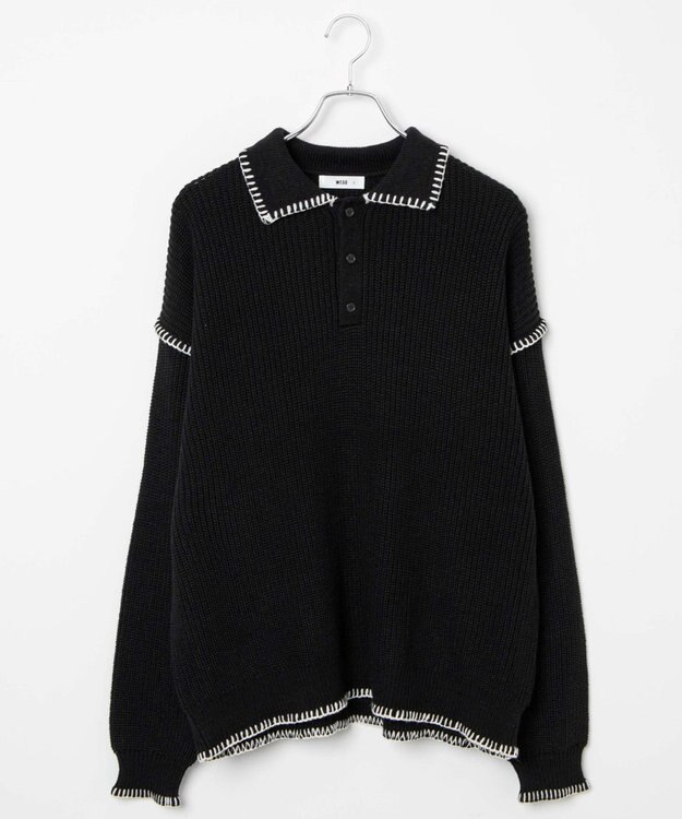 WEGO ハンドステッチポロプルオーバー ブラック