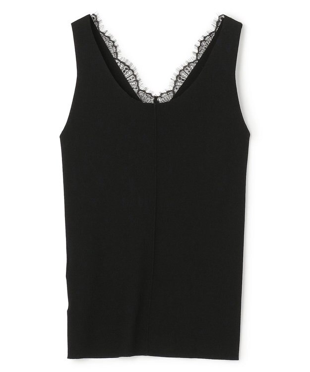 BEIGE， 【VERY NaVY掲載】RUBY / レーストリム リブタンクトップ Black