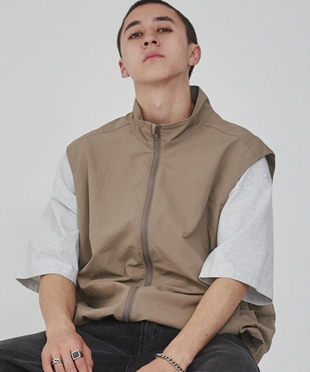 WEGO ナイロンベスト ベージュ