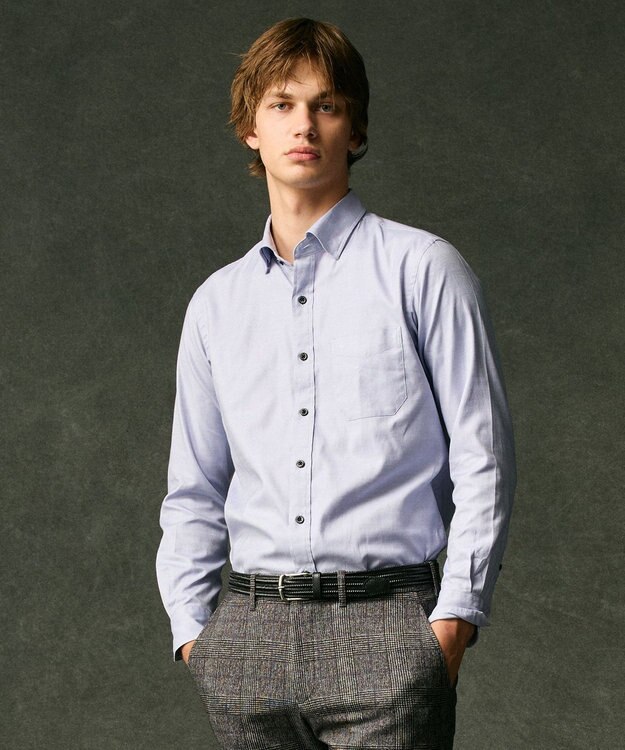 JOSEPH ABBOUD 【キングサイズ・オーガニックコットン使用】JOE COTTON ストレッチオックス シャツ ライラック系