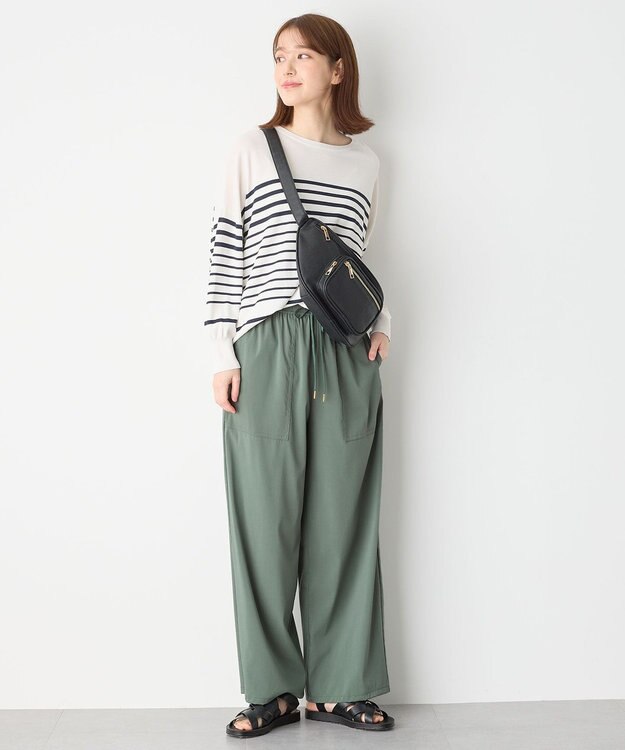 ANY L 【洗濯機可能/接触冷感/UVケア/イージーケア】清涼リラックスパンツ グリーン