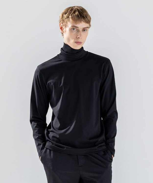 JOSEPH HOMME ハイゲージベアスムース　タートルネック長袖Ｔシャツ ブラック系
