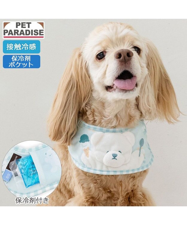 PET PARADISE ペットパラダイスくまちゃん クールバンダナ 《アイス柄》 中型犬 グリーン