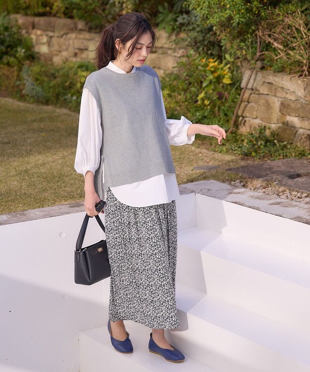 ANY L スプリングニットベスト トップグレー