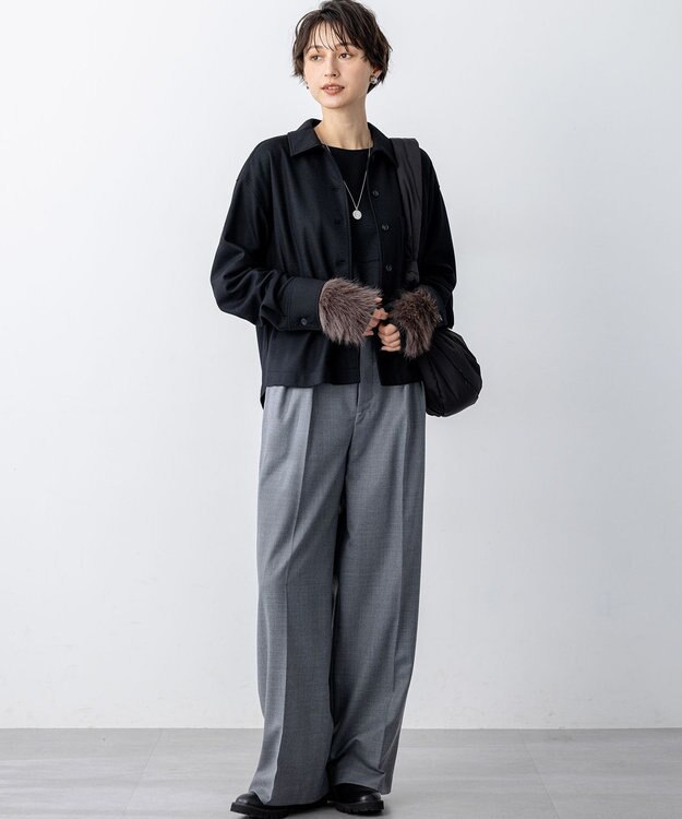 23区 【見上愛さん着用】フェイクファー ニット グローブ グレー系