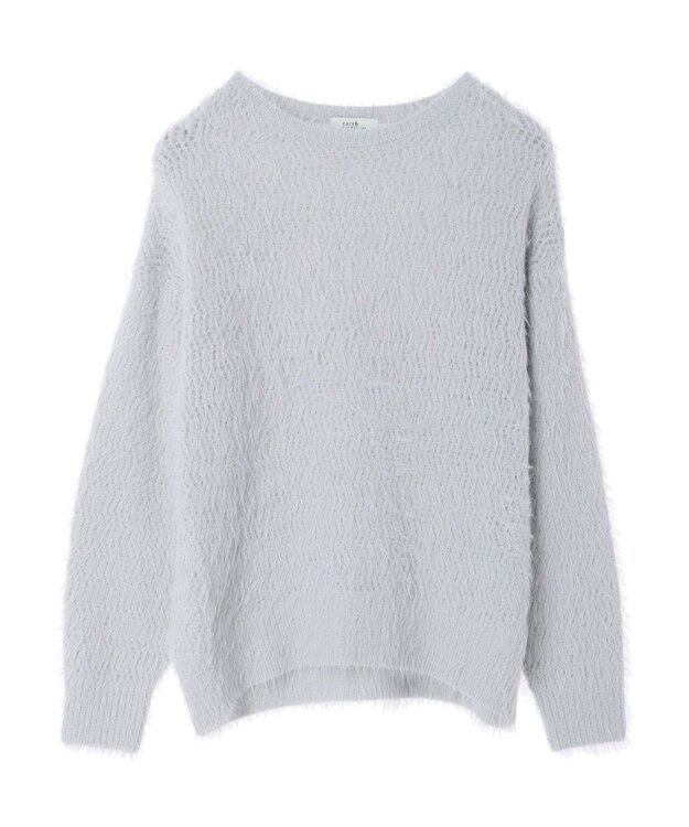 earth music&ecology ゆるモヘアライクレースニット Light Gray