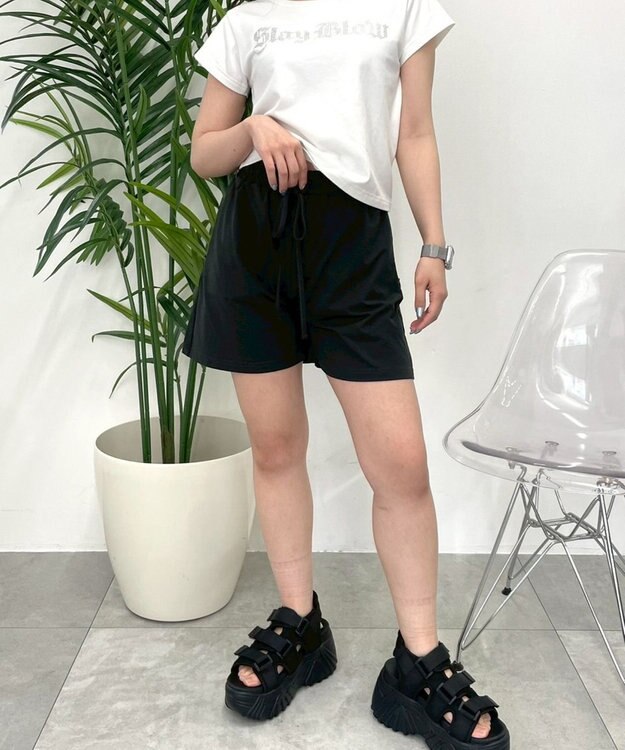 WEGO 【UVカット/吸水速乾/水陸両用】ラッシュガードショートパンツ ブラック