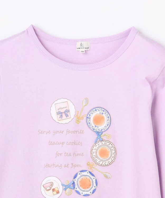 組曲 KIDS 【150-170㎝】ティータイム アートTシャツ ラベンダー