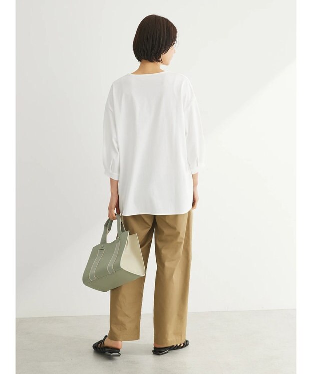 Green Parks ＢＰスキッパー七分袖カットプルオーバー Off White