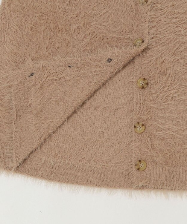 WEGO 【25年秋冬新作/WEB限定】別注USPOLOシャギーニットカーデ ベージュ