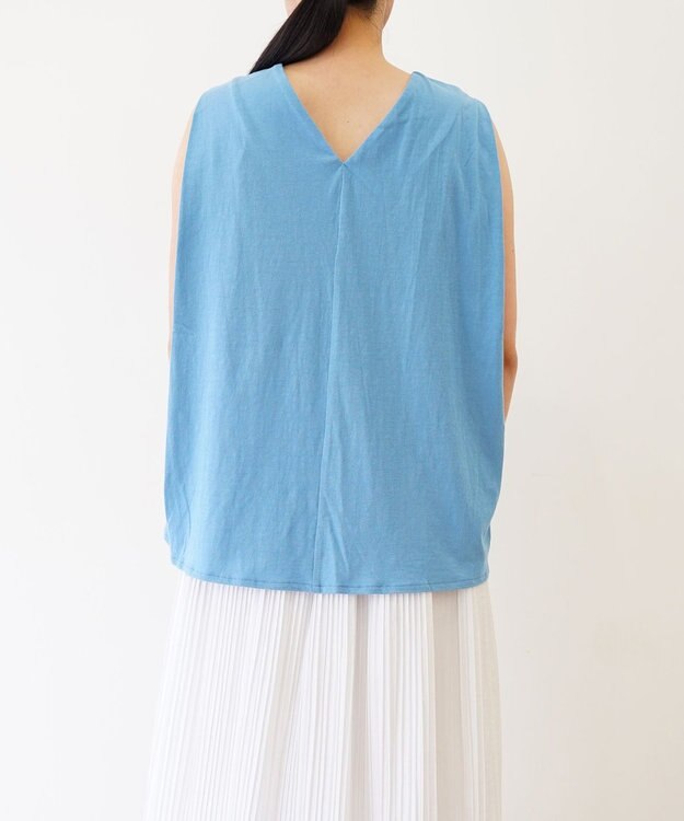 TOQUE 〈大草直子さんアドバイザー〉 【天然素材】タンギス コットン天竺ノースリーブ サックス