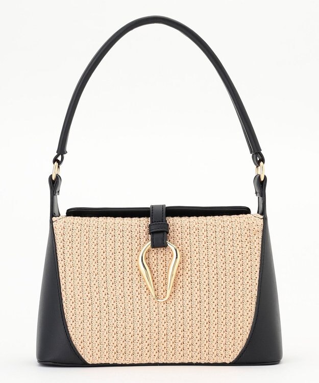 ANY SIS 雑材コンビハンドルバッグ ブラック