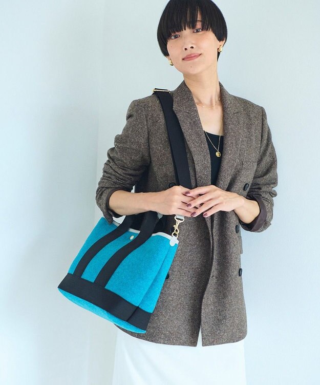 TOPKAPI 【Breath TOPKAPI】イタリアンフェルト ショルダー付 B5 トートバッグ M ターコイズブルー
