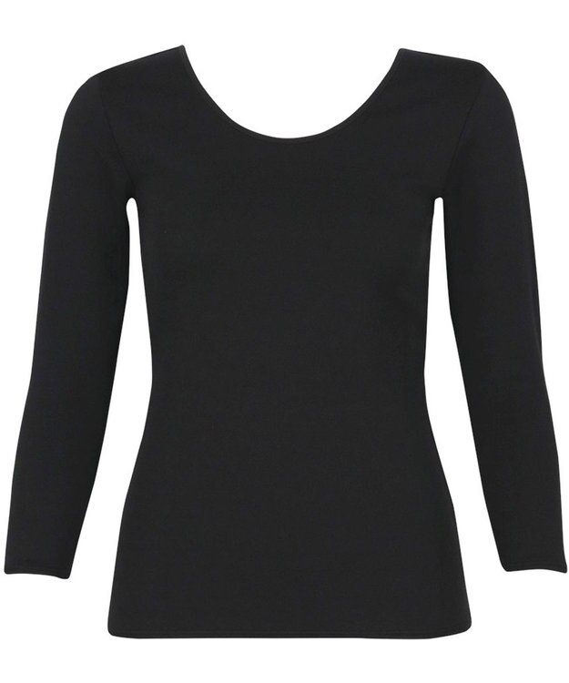 Wing あったかインナー 綿100％(肌側) やさしい肌ざわり 軽い 8分袖 長袖 秋 冬 EL2851 ウイング／ワコール ブラック