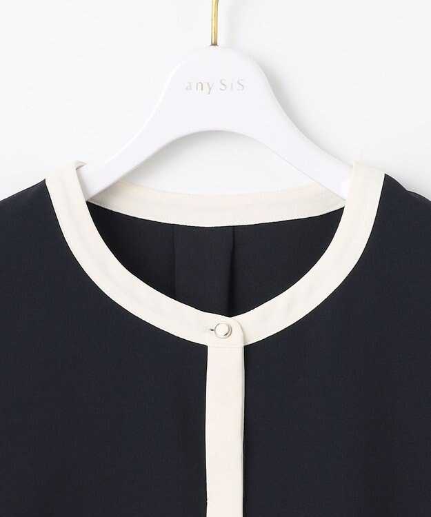 ANY SIS 【洗える】ハオレル ブラウス ネイビー