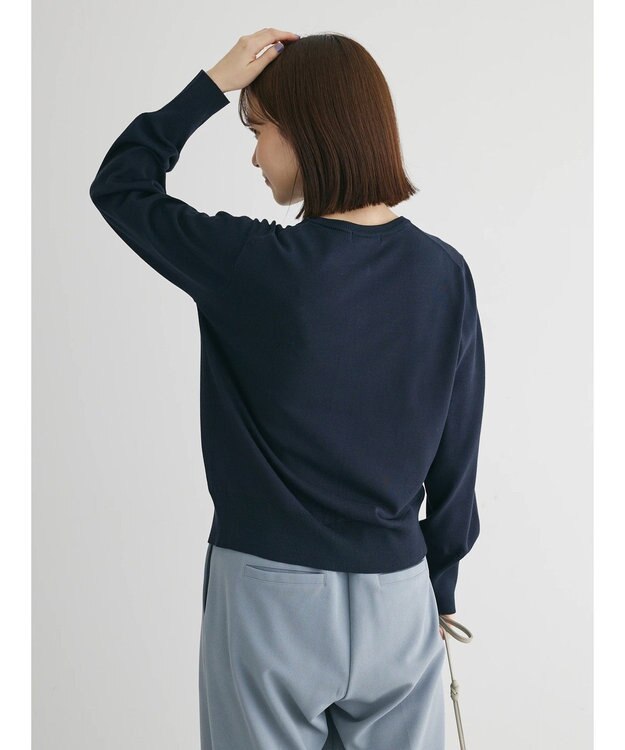 Green Parks 洗える　クルーネックカーディガン Light Gray