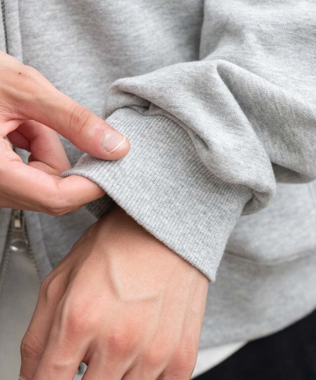 WEGO 【ユニセックス着用ITEM/MLサイズ展開】チェックZIPパーカー 杢グレー