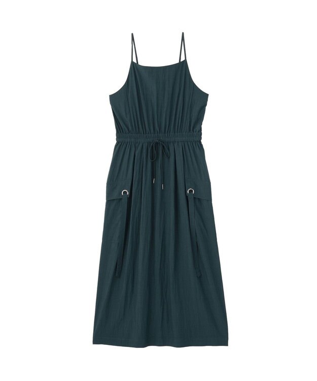 YECCA VECCA 【UVカット/遮熱/接触冷感】COOLカーゴキャミワンピース Blue Green