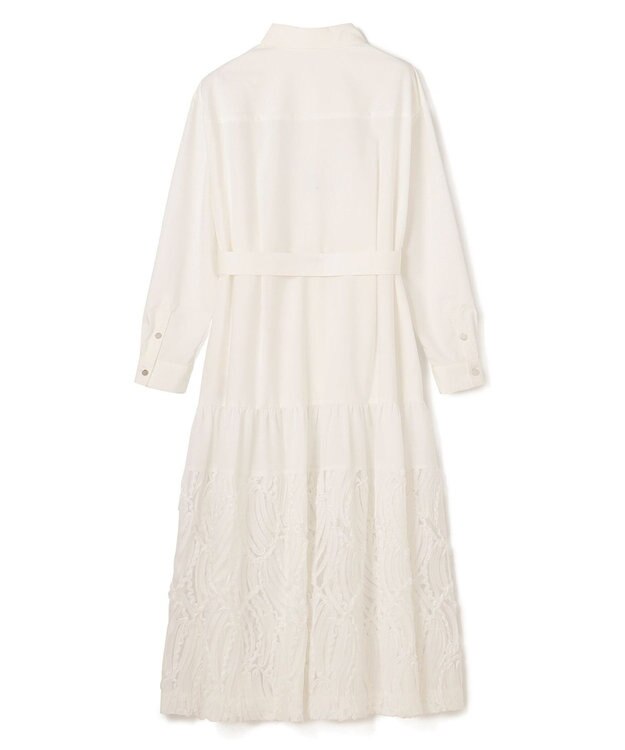 GRACE CONTINENTAL 刺繍ヘムシャツワンピース ホワイト