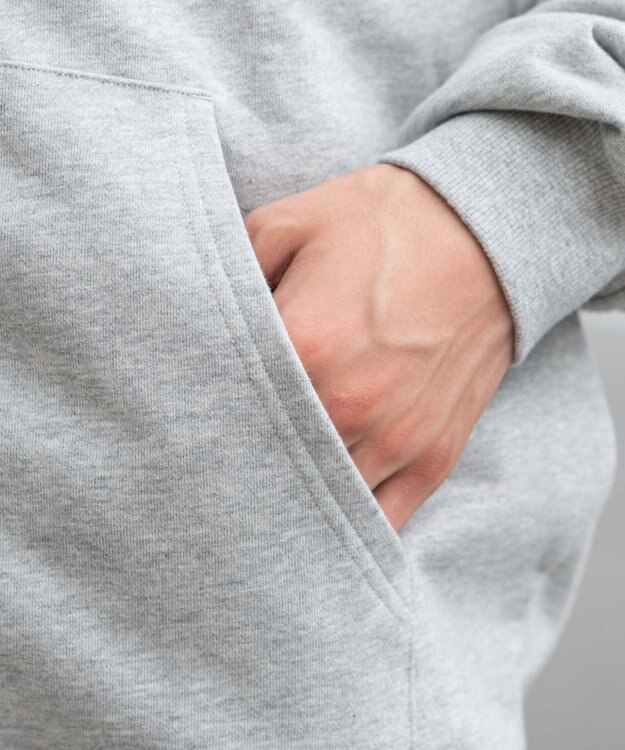 WEGO 【ユニセックス着用ITEM/MLサイズ展開】チェックZIPパーカー 杢グレー