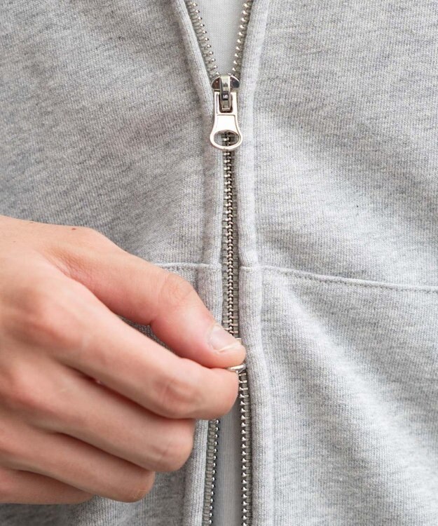 WEGO 【ユニセックス着用ITEM/MLサイズ展開】チェックZIPパーカー 杢グレー