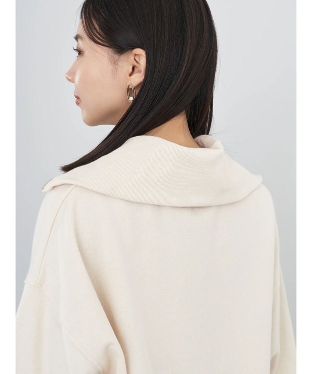 earth music&ecology ハーフＺＩＰスウェット Ivory