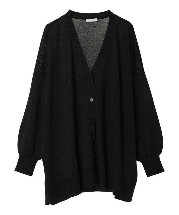 CRAFT STANDARD BOUTIQUE UVカット/接触冷感/マシンウォッシャブル/Vネックビッグニットカーディガン Black