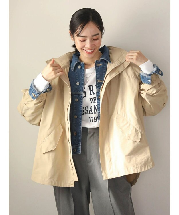 Green Parks 撥水加工　2WAYゆったりブルゾン Beige