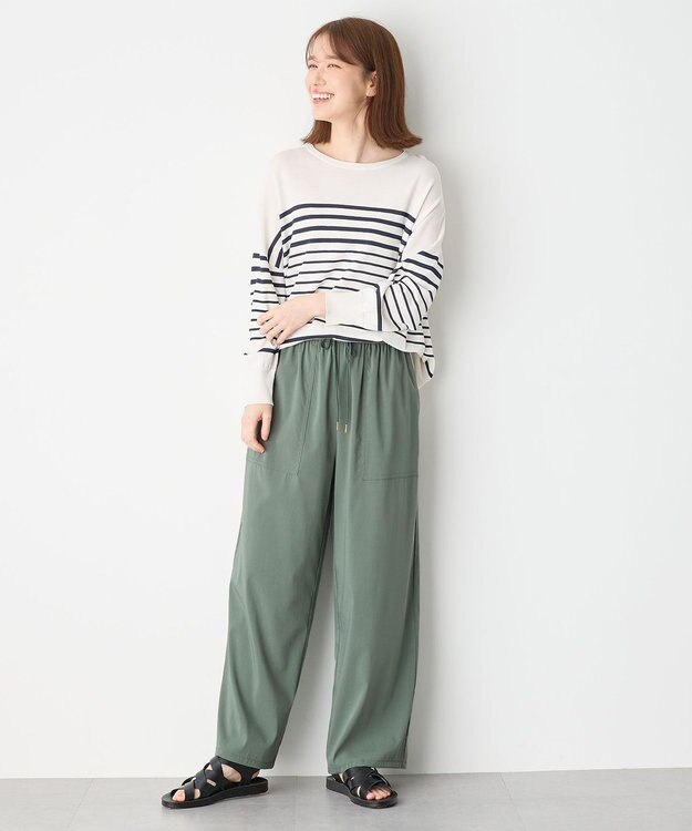 ANY L 【洗濯機可能/接触冷感/UVケア/イージーケア】清涼リラックスパンツ グリーン