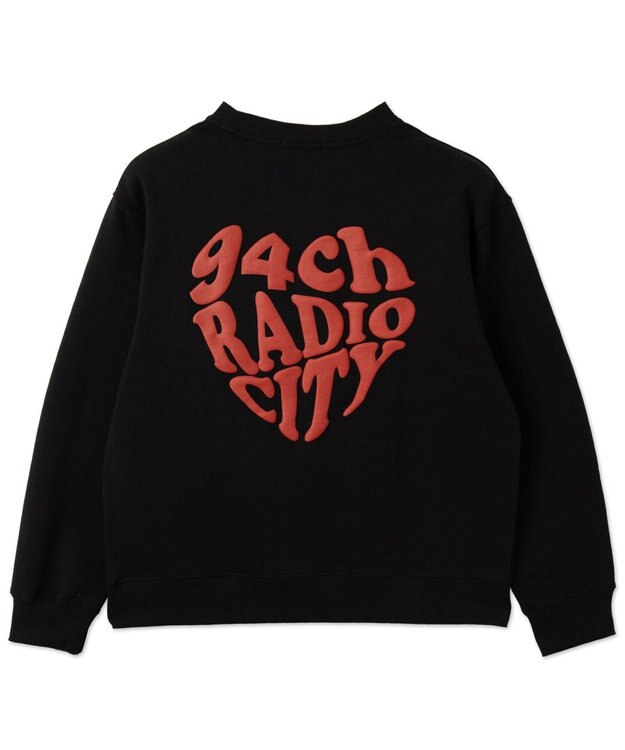 WEGO 【ユニセックス着用ITEM/裏起毛/SMLサイズ展開】リラックスフィットハートロゴプルオーバー ブラック